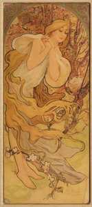Frühling aus der Serie Les Saisons, ca. 1900 von Alphonse Mucha