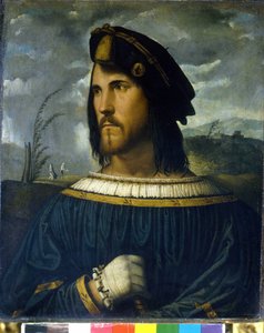 Cesare Borgia (1475-1507). Gemälde von Altobello Melone. 16. Jahrhundert. Accademia Carrara. Bergamo von Altobello Melone