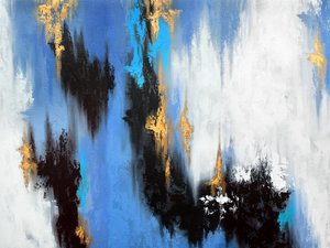 Blau Gold Dynamischer Fluss