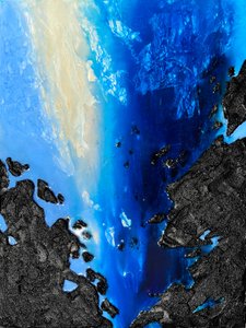 Tiefblaue Küstenabstraktion von Alyson Storms