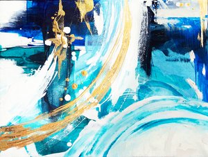 Ozeanisches Gold Abstrakt von Alyson Storms