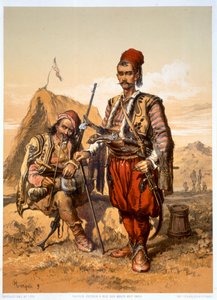 Türkische Fußsoldaten in der osmanischen Armee, 1857 von Amadeo Preziosi
