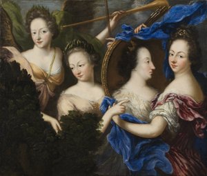 Allegorie mit Selbstporträt und Profilporträt von Ulrika Eleonora der Älteren