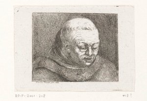 Büste eines Mönchs mit Brille