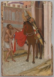 Sankt Martin von Tours teilt seinen Mantel mit einem Bettler von Ambrogio Lorenzetti