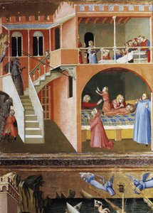 Die Auferstehung des toten Kindes. Szenen aus dem Leben des Heiligen Nikolaus von Ambrogio Lorenzetti