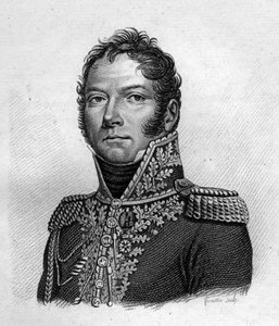 Porträt von Paul Jean Baptiste Poret de Morvan (1777-1834) General de brigade - in „Portraits des généraux français en suite les victoires et conquêtes des Français“. Gravur von Ambroise Tardieu 1818. Stella Sammlung