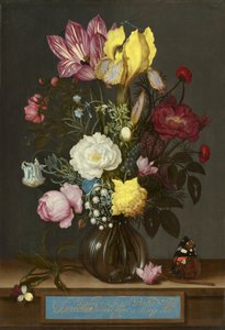 Blumenstrauß in einer Glasvase von Ambrosius the Elder Bosschaert