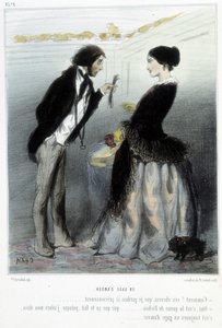 Ein Liebespfand (Karikatur) - in „Madeleines“ von Cham, ca. 1870-1880