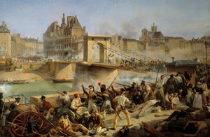 Revolution von 1830, Julitage: Angriff auf das Hôtel de Ville de Paris und Kampf auf der Brücke von Arcole, 28. Juli 1830