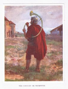 Ein Cornicen oder Trompeter, Illustration aus Der römische Soldat, 1928