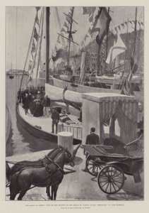 Die Königin in Cimiez, Besuch Ihrer Majestät auf der Yacht Britannia des Prinzen von Wales im Hafen von Nizza