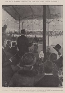 Der königliche Fortschritt durch die Stadt und Süd-London, 25. Oktober