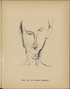 Porträt von Hans Arp 1886-1966, 1916 von Amedeo Modigliani
