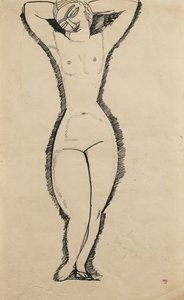 Stehender Akt mit erhobenen Armen (Anna Achmatowa) von Amedeo Modigliani