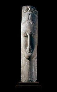 Testa di donna. Frauenkopf. Skulptur von Amedeo Modigliani