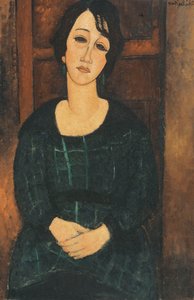 Frau in einem karierten Kleid, 1916