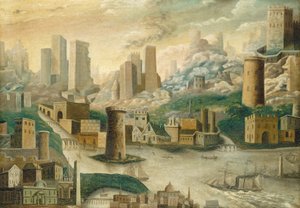 Eine Fantasiestadt von American 19th Century