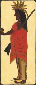 Indianer-Tabakladen-Schild [Vorderseite, Indianer nach links blickend] von American 19th Century