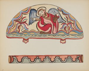 Tafel 15: Die Schöpfung (Lunette): Aus dem Portfolio "Spanische Kolonialdesigns von New Mexico" von American 20th Century