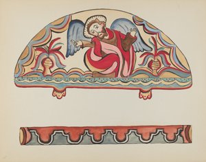 Tafel 15: Die Schöpfung (Lunette): Aus dem Portfolio "Spanische Kolonialdesigns von New Mexico" von American 20th Century