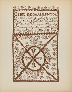 Tafel 1: Jemez Heiratsbuch: Aus dem Portfolio "Spanische Kolonialdesigns von New Mexico" von American 20th Century