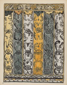 Tafel 22: Wanddekoration, Laguna: Aus dem Portfolio "Spanische Kolonialdesigns von New Mexico" von American 20th Century
