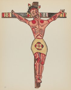 Tafel 27: Christus gekreuzigt: Aus dem Portfolio "Spanische Kolonialdesigns von New Mexico" von American 20th Century
