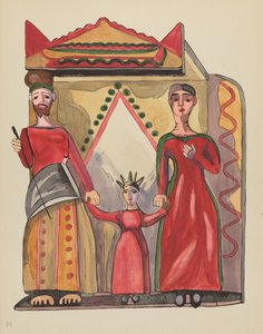 Tafel 28: Die Heilige Familie: Aus dem Portfolio "Spanische Kolonialdesigns von New Mexico" von American 20th Century