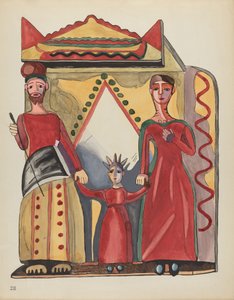 Tafel 28: Die Heilige Familie: Aus dem Portfolio "Spanische Kolonialdesigns von New Mexico" von American 20th Century