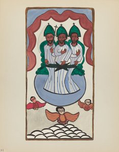 Tafel 33: Die Heilige Dreifaltigkeit: Aus dem Portfolio "Spanische Kolonialdesigns von New Mexico" von American 20th Century