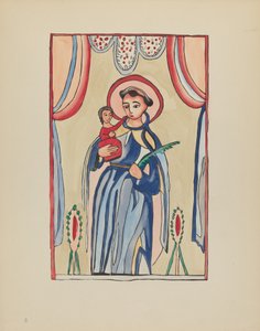 Tafel 8: Heiliger Antonius von Padua: Aus dem Portfolio "Spanische Kolonialdesigns von New Mexico"