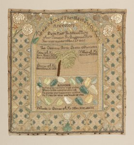 Familienstammbuch-Stickerei