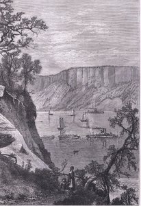 Die Palisaden des Hudson, Illustration aus Cassells Geschichte der Vereinigten Staaten, veröffentlicht von Cassell, Petter & Galpin, ca. 1900 (Lithografie) von American English school