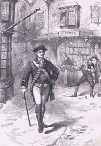 Der Offizier und der Barbierjunge, Illustration aus Cassells Geschichte der Vereinigten Staaten, veröffentlicht von Cassell, Petter & Galpin, ca. 1900 (Litho)
