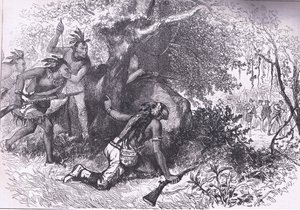 Verrat der Cherokee 1760, Illustration aus Cassells Geschichte der Vereinigten Staaten, veröffentlicht von Cassell, Petter & Galpin, um 1900 (Lithographie)