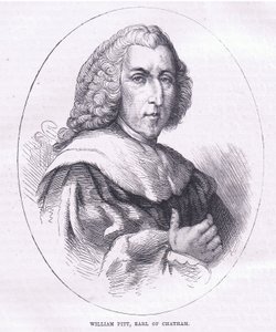 William Pitt, Earl of Chatham, Illustration aus Cassells Geschichte der Vereinigten Staaten, veröffentlicht von Cassell, Petter & Galpin, um 1900 (Lithographie)
