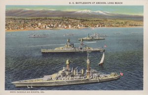 Kalifornien: US-Kriegsschiffe vor Anker, Long Beach (Foto) von American Photographer (after)