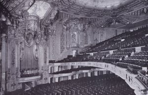 Chicago: Innenansicht, Oriental Theatre (s/w Foto)