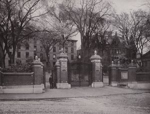 Providence, Rhode Island: Van Wickle Gate, Brown University (Schwarz-Weiß-Foto)
