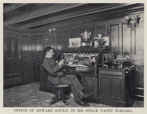 Büro von Howard Gould in seiner Dampfyacht Niagara