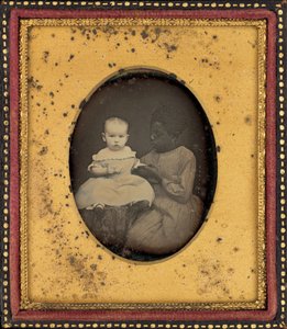 Porträt eines Kindes und einer jungen Frau, ca. 1850 von American Photographer