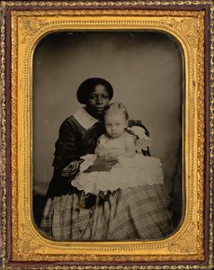 Porträt einer Frau und eines Kindes, ca. 1860 von American Photographer