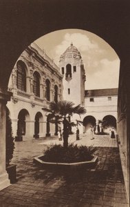 San Diego: Innenhof des Südkalifornien-Gebäudes, Panama-Kalifornien-Ausstellung (s/w Foto) von American Photographer