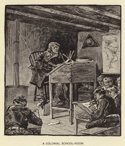 Ein koloniales Klassenzimmer von American School