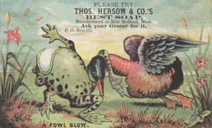 Ein Hühnerschlag, Werbung für Thos. Hersom & Cos Best Soap, ca. 1880 von American School