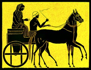 Ein griechischer Wagen, Illustration aus Geschichte Griechenlands von Victor Duruy, veröffentlicht 1890 von American School