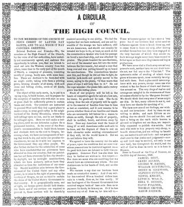 Ein Rundschreiben des Hohen Rates der Kirche Jesu Christi der Heiligen der Letzten Tage, 1846