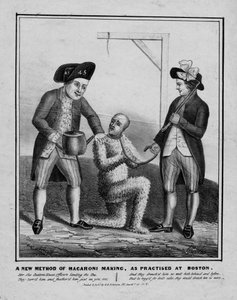 Eine neue Methode der Makkaroniherstellung, wie in Boston praktiziert, ca. 1836 von American School