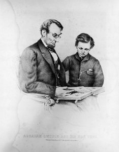 Abraham Lincoln (1809-65) und sein Sohn Thad (1853-71)